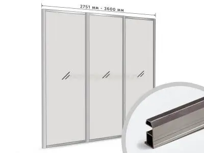 Профиль-купе Шампань браш глянец комплект профиля-купе slim на 3 двери new (ширина шкафа 2751-3600 мм), шампань браш глянец