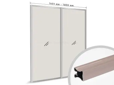 Профиль-купе Бейлис Глянец компл. профиля-купе н-образный рамир на 2 двери (ширина шкафа 1401-1800 мм), бейлис глянец