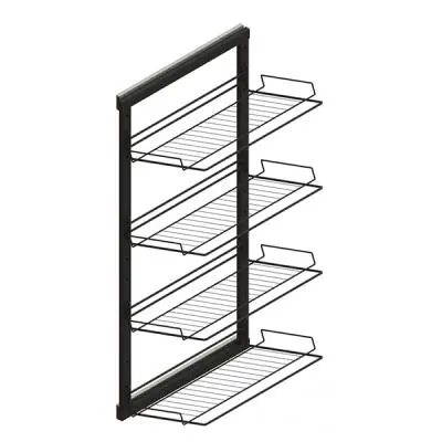 Обувницы обувница выдвижная четырехъярусная umm 315*480*1015мм, черная