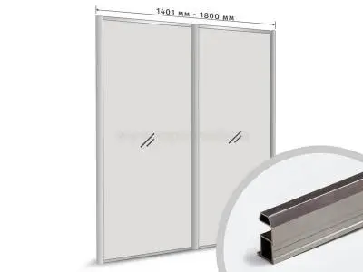 Профиль-купе Шампань браш глянец комплект профиля-купе slim на 2 двери new (ширина шкафа 1401-1800 мм), шампань браш глянец