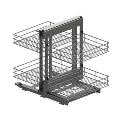 Решение для угловых тумб волшебный уголок maxima classic с доводчиком в модуль 800 мм, выдвижной, правый, графит