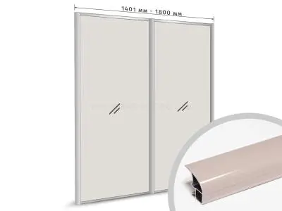 Профиль-купе Бейлис Глянец компл. профиля-купе с-образный рамир на 2 двери (ширина шкафа 1401-1800 мм), бейлис глянец