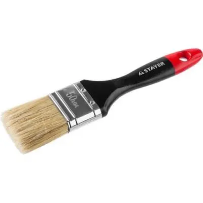 Кисти малярные, валики кисть плоская stayer с натуральной щетиной, 50мм