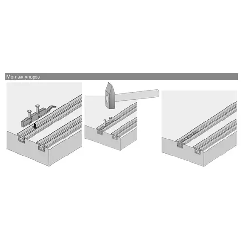 Концевой упор, пластмасса, серый Система SlideLine 55 Plus концевой упор, пластмасса, серый