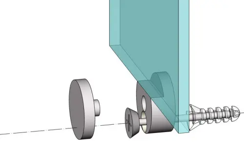 Фурнитура для стекла (Китай) крепление зеркала d22мм, без сверления, хром