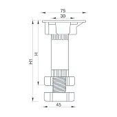 Опоры кухонные опора регулируемая н 95-155 мм, без клипсы, черная