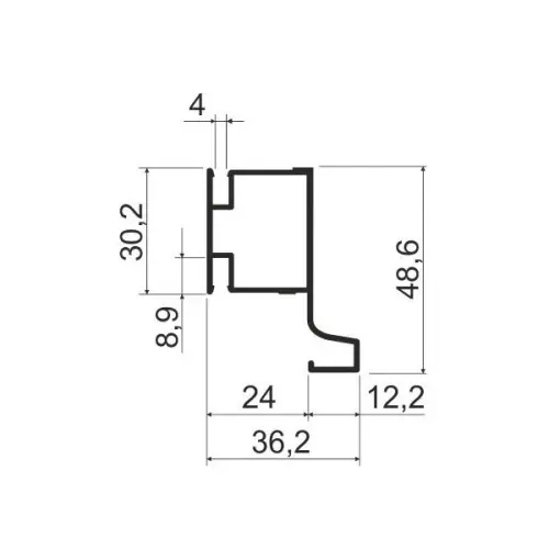 Ручка-профиль вертикальный промежуточный L-образный для плиты 18мм, 6000мм, латунь Латунь браш ручка-профиль вертикальный промежуточный l-образный для плиты 18мм, 6000мм, латунь