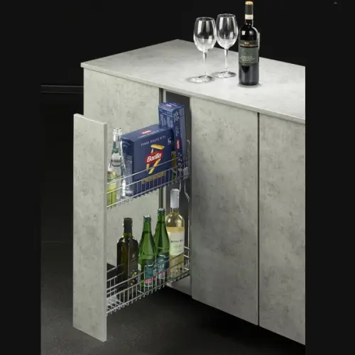 Кухонные корзины, бутылочницы бутылочница в базу 150 мм квадро v с доводчиком, левая