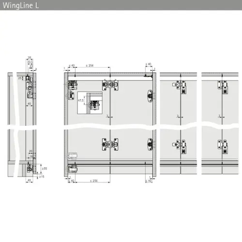 Система WingLine L 2024 комплект фурнитуры wingline l, heavy, самозакрывание, серый, r