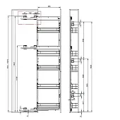 Выдвижные системы для кухонных пеналов колонна выдвижная maxima classic cargo maxi в базу 150 мм с доводчиком, левая, графит