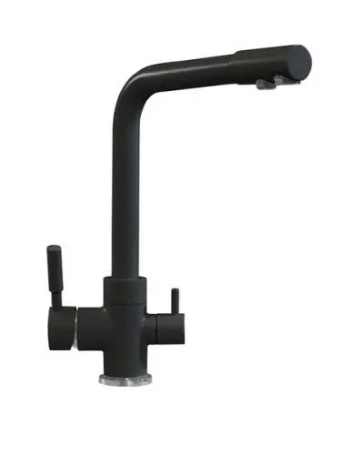 Смесители Распродажа смеситель кухонный tolero high duo с фильтрацией, черный