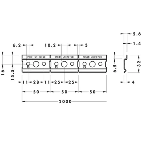 Навески для шкафов планка для навесов, l-2000,  camar, h-32 мм