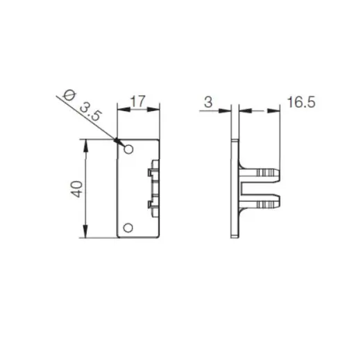 Комплектующие профиль Gola держатель универсальный для алюм. профилей (1 пара), зеленый