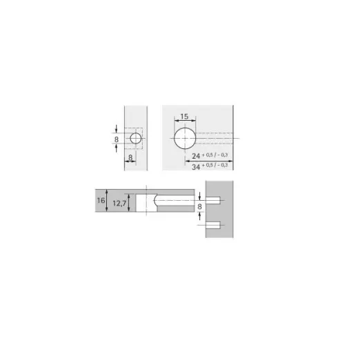 Эксцентрик Rastex 15, для полок 15-16мм Эксцентрики, стяжки эксцентрик rastex 15, для полок 15-16мм