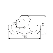 Крючки крючок alba 2х рожковый, золото