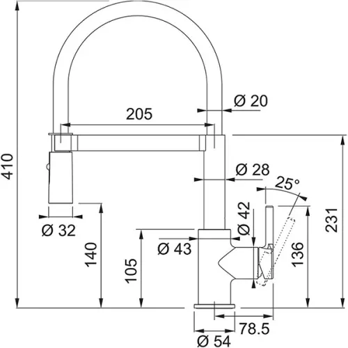 Смеситель кухонный Franke Lina Semi-pro, хром/белый Смесители Franke смеситель кухонный franke lina semi-pro, хром/белый