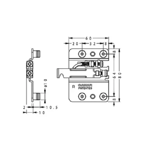 Навески для шкафов навес для шкафов camar аналог, 120 кг, левый