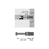 Эксцентрики, стяжки дюбель разжимной hettich du 325 rapid s, 8мм