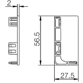 Серые комплектующие Gola комплект заглушек для l-образного профиля, сплошные, серый пластик