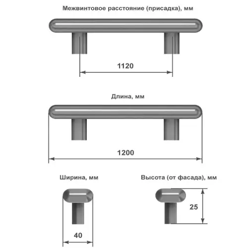 Ручка мебельная HL-011M, 1120мм, дуб, черный Ручки мебельные Metakor ручка мебельная hl-011m, 1120мм, дуб, черный