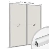 Профиль-купе Серебро комплект профиля-купе на 2 двери new (ширина шкафа 1401-1800 мм), анодированное серебро