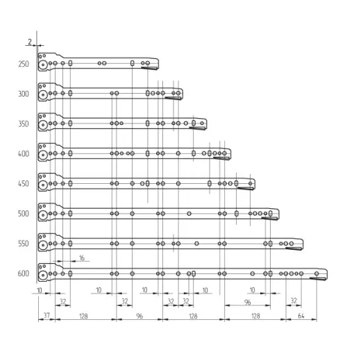 Роликовые направляющие направляющие роликовые 450мм, белые