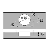 Петли мебельные Hettich (Германия) петля hettich intermat вкладная 110°, push to open, без пружины