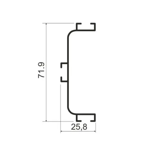Латунь браш ручка-профиль modus с-образная, 4000мм, латунь