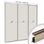 Профиль-купе Шампань браш глянец комплект профиля-купе fit на 3 двери new (ширина шкафа 2751-3600 мм), шампань браш глянец