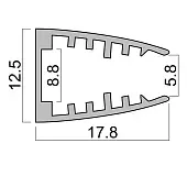Профиль для светодиодных лент 8мм профиль 1318 2.0м торцевой для подсветки стекла, алюминий