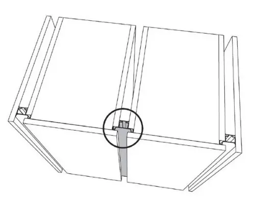 GOLA Rehau Черный матовый ручка-профиль вертикальный промежуточный c для плиты 16мм, 3000мм, черный матовый