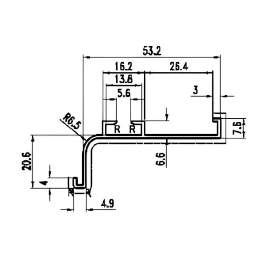 Золото браш ручка-профиль l-образная, 4000мм, золото браш