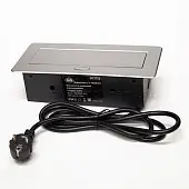 Розетки блок розеток выдвижной горизонт, 3 розетки, euro, 250 в, 2700w сереб. 2 м