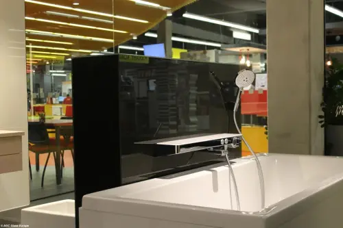 Стекло интерьерное AGC  стекло lacobel black starlight, 4мм (1605*2550) (продажа кратно 0,5 листа)