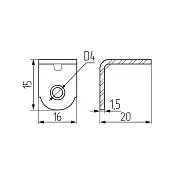 Мебельные уголки уголок мебельный с ребром жесткости 20х20х16х1,5 мм