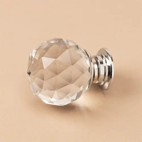 Ручки ручка мебельная crystal 231, алюминий стекло хром
