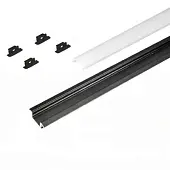 Профиль для светодиодных лент 8мм профиль gls врезной  2.0м 2507w для led-ленты с рассеивателем, черный