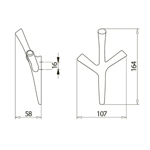 Крючки для одежды крючок 3х рожковый, черный матовый