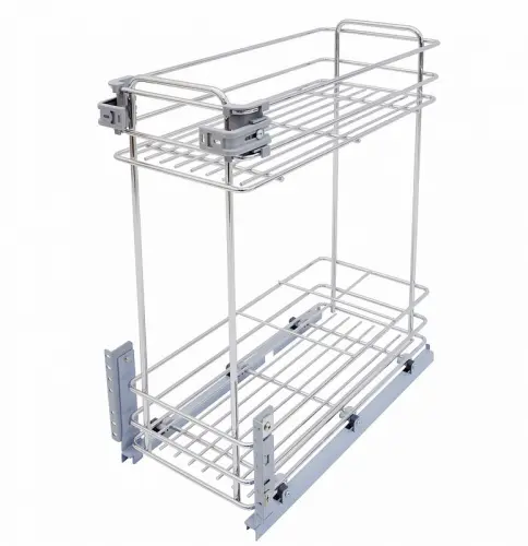 Бутылочница в базу 300 мм Chianti с доводчиком, хром Кухонные корзины, бутылочницы бутылочница в базу 300 мм chianti с доводчиком, хром