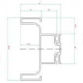 GOLA Rehau Черный матовый ручка-профиль вертикальный промежуточный c для плиты 16мм, 3000мм, черный матовый