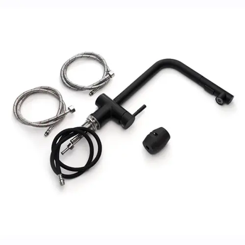 Смесители Avivacom смеситель кухонный avivacom с выдвижным шлангом, черный матовый