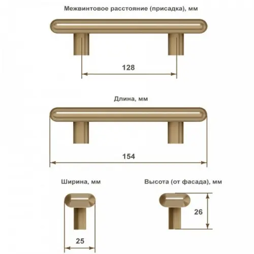 Ручка мебельная Bench, 128мм, матовое олово Ручки мебельные Metakor ручка мебельная bench, 128мм, матовое олово