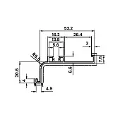 GOLA серебро ручка-профиль gola l-образная, 4000мм, серебро