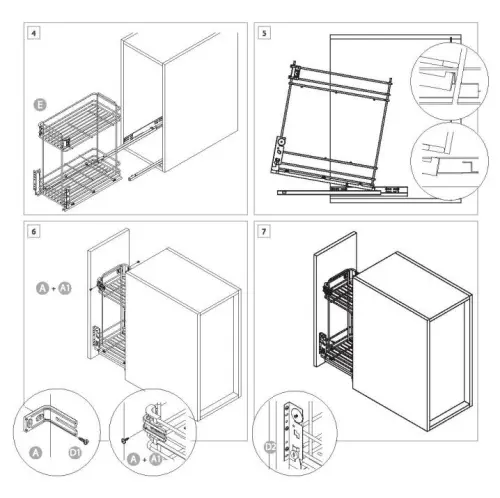 Бутылочница в базу 450 мм Chianti с доводчиком, хром Кухонные корзины, бутылочницы бутылочница в базу 450 мм chianti с доводчиком, хром