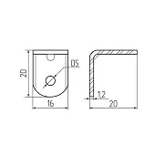 Мебельные уголки уголок крепежный, серый, металл/пластик