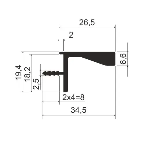 Ручка-профиль горизонтальный для полок 18мм, 4000мм, латунь Латунь браш ручка-профиль горизонтальный для полок 18мм, 4000мм, латунь