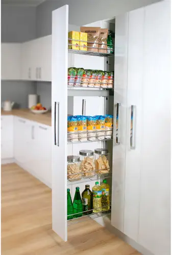 Выдвижные системы для кухонных пеналов колонна выдвижная maxima classic cargo maxi в базу 200 мм, левая