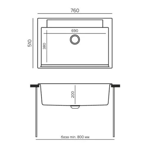 Мойка Polygran модель ARGO 760 кремовый Мойки Polygran мойка polygran модель argo 760 кремовый