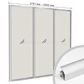 Профиль-купе Серебро комплект профиля-купе на 3 двери new (ширина шкафа 2751-3600 мм), анодированное серебро