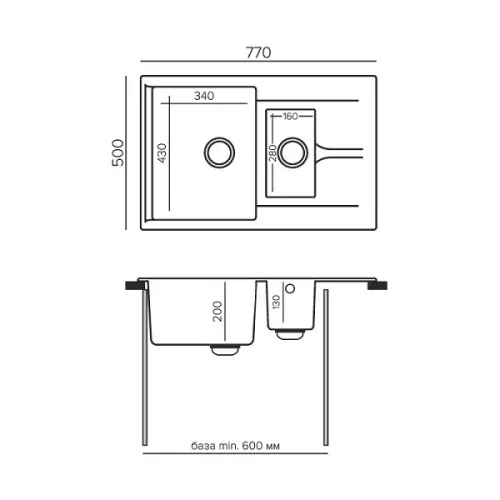 Мойка Polygran модель BRIG 770 кремовый Мойки Polygran мойка polygran модель brig 770 кремовый